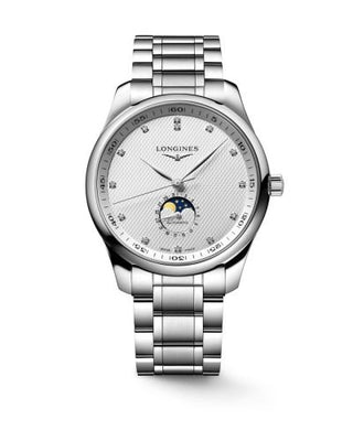 Longines - L2.919.4.77.6  Master Collection 42 Moonphase Stainless Steel / Silver - Diamond / Bracelet