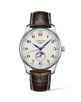 Longines - L2.919.4.78.3  Master Collection 42 Moonphase Stainless Steel / Silver-Arabic / Alligator