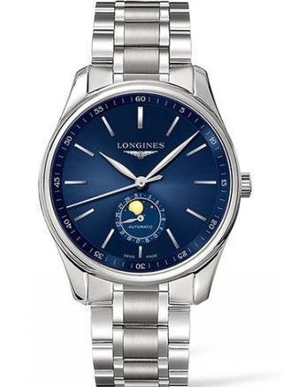 Longines - L2.919.4.92.6  Master Collection 42 Moonphase Stainless Steel / Blue / Bracelet