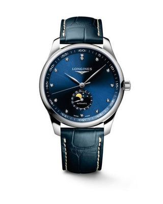 Longines - L2.919.4.97.0  Master Collection 42 Moonphase Stainless Steel / Blue - Diamond / Bracelet