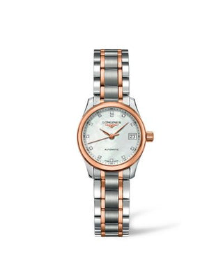 Longines - L2.128.5.89.7  Master Collection Date 25.5 Stainless Steel - Pink Gold / MOP / Bracelet