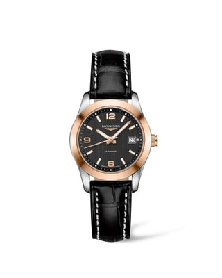 Longines - L2.285.5.56.3  Conquest Classic Automatic 29.5 Stainless Steel / Red Gold / Black / Strap