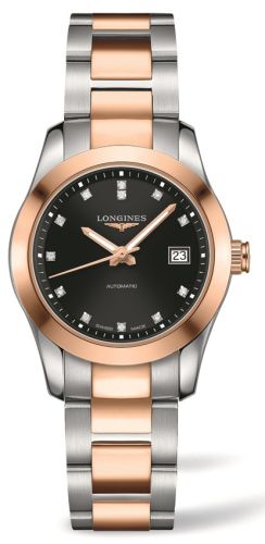 Longines - L2.285.5.58.7  Conquest Classic Automatic 29.5 Stainless Steel / Red Gold / Black / Bracelet