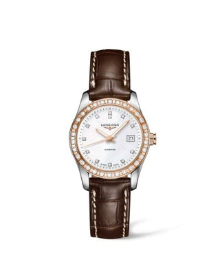 Longines - L2.285.5.88.3  Conquest Classic Automatic 29.5 Stainless Steel / Red Gold / MOP / Strap