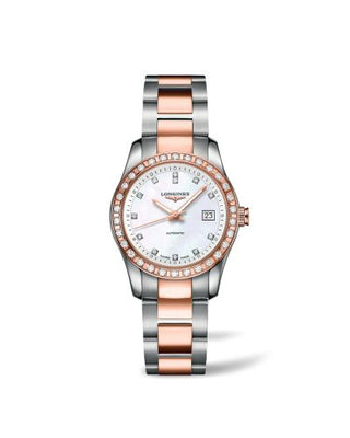 Longines - L2.285.5.88.7  Conquest Classic Automatic 29.5 Stainless Steel / Red Gold / Diamond / MOP / Bracelet