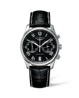 Longines - L2.629.4.51.7  Master Collection Chronograph 40 Stainless Steel / Black - Roman / Strap