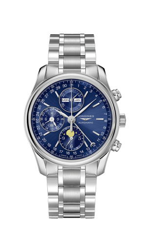 Longines - L2.673.4.92.6  Master Collection 40 Chronograph Calendar Stainless Steel / Blue / Bracelet