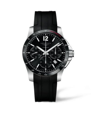 Longines - L2.744.4.56.2  Conquest Chronograph Automatic 41mm Ceramic Rubber