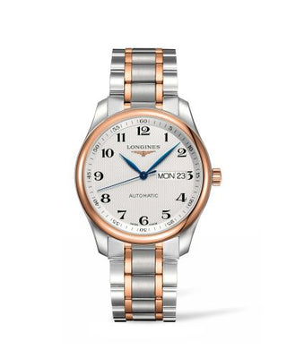 Longines - L2.755.5.79.7  Master Collection 38.5 Day Date Day Date Stainless Steel / Pink Gold / Silver-Arabic / Bracelet