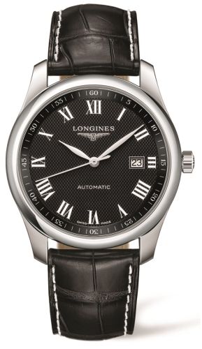 Longines - L2.793.4.51.7  Master Collection 40 Date Stainless Steel / Black-Roman / Alligator