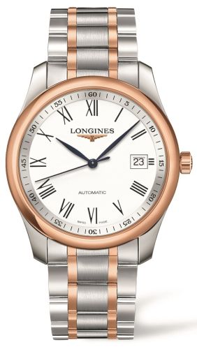 Longines - L2.793.5.11.7  Master Collection 40 Date Stainless Steel / Pink Gold / White-Roman / Bracelet