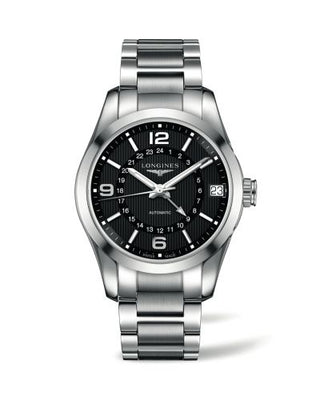 Longines - L2.799.4.56.6  Conquest Classic 42 GMT Stainless Steel / Black / Bracelet