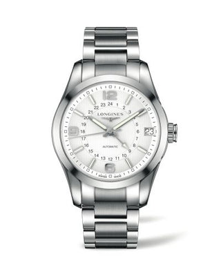 Longines - L2.799.4.76.6  Conquest Classic 42 GMT Stainless Steel / Silver / Bracelet