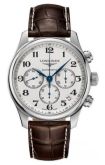 Longines - L2.859.4.78.3  Master Collection 44 Chronograph Stainless Steel / Silver-Arabic / Alligator