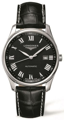 Longines - L2.893.4.51.7  Master Collection 42 Date Stainless Steel / Black-Roman / Alligator