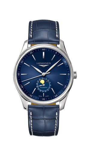 Longines - L2.919.4.92.0  Master Collection 42 Moonphase Stainless Steel / Blue / Alligator