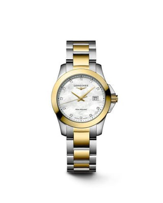 Longines - L3.376.3.87.7  Conquest Quartz 29.5 Stainless Steel - Yellow Gold / MOP