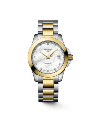 Longines - L3.377.3.87.7  Conquest Quartz 34 Stainless Steel - Yellow Gold / MOP