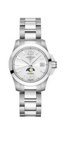 Longines Conquest 29.5 Quartz Moonphase Stainless Steel / Black / Bracelet (L3.381.4.76.6)