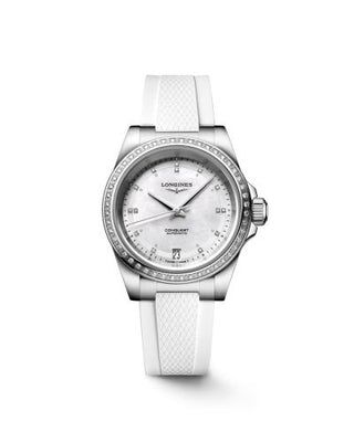 Longines - L3.430.0.87.9  Conquest 34 Stainless Steel - Diamond / MOP - Diamond / Rubber