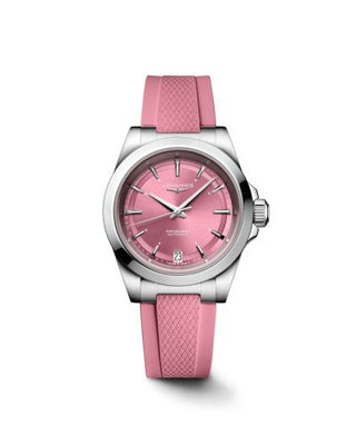 Longines - L3.430.4.99.9  Conquest 34 Stainless Steel / Pink / Rubber