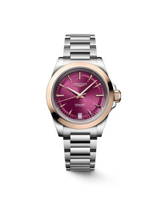 Longines - L3.430.5.98.6  Conquest 34 Stainless Steel - Pink Gold / Purple / Bracelet