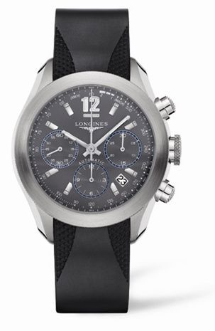 Longines - L3.635.4.06.9  GrandeVitesse Chronograph Grey Rubber