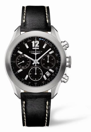 Longines - L3.635.4.56.2  GrandeVitesse Chronograph Black Leather