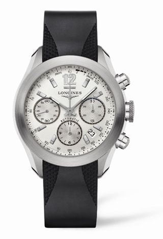 Longines - L3.635.4.76.9  GrandeVitesse Chronograph Silver Rubber