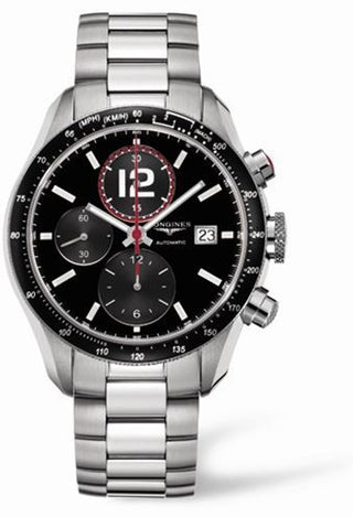 Longines - L3.636.4.50.6  GrandeVitesse Tachymeter Black Bracelet