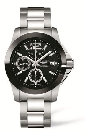 Longines - L3.661.4.56.6  Conquest Chronograph Ceramic Bracelet