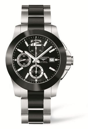 Longines - L3.661.4.56.7  Conquest Chronograph Ceramic Bracelet