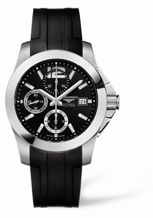 Longines - L3.662.4.56.2  Conquest Chronograph Automatic 41mm Black Rubber