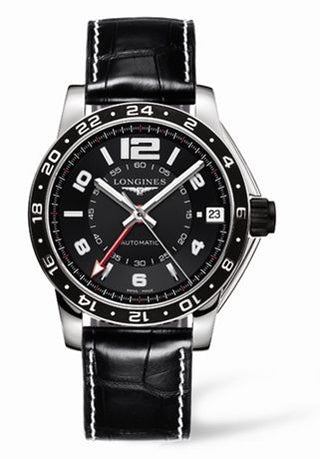 Longines - L3.668.4.56.2  Admiral GMT Black XL