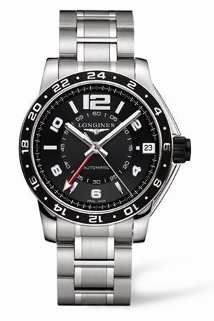 Longines - L3.668.4.56.6  Admiral GMT Black Bracelet