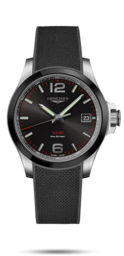 Longines - L3.719.4.56.9  Conquest V.H.P. 41 Stainless Steel / Ceramic / Black / Rubber