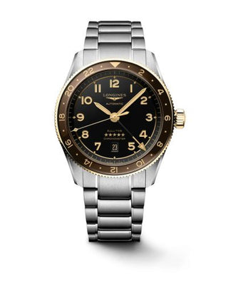 Longines - L3.812.5.53.6  Spirit Zulu Time 42 Stainless Steel - Yellow Gold / Anthracite / Bracelet