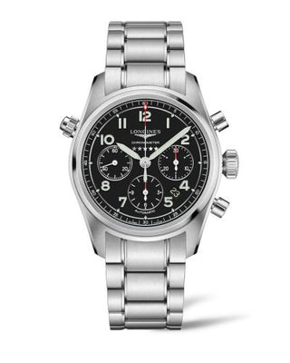 Longines - L3.820.4.53.6  Spirit Chronograph 42 Black / Bracelet