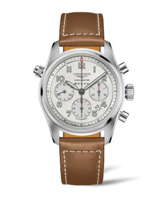 Longines - L3.820.4.73.2  Spirit Chronograph 42 Silver / Strap