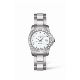 Longines - L3.258.0.88.6  Conquest 29.5 Quartz Stainless Steel Diamond Bezel