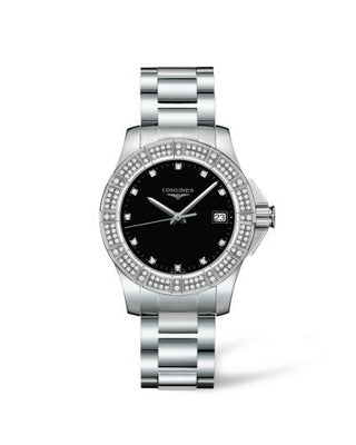 Longines - L3.280.0.57.6  Conquest 35 Quartz Stainless Steel Diamond Bezel