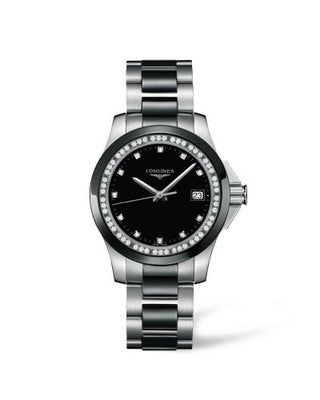 Longines - L3.281.0.57.7  Conquest 35 Quartz Ceramic Diamond