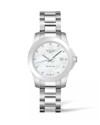 Longines - L3.378.4.87.6  Conquest Quartz 36 Stainless Steel / MOP