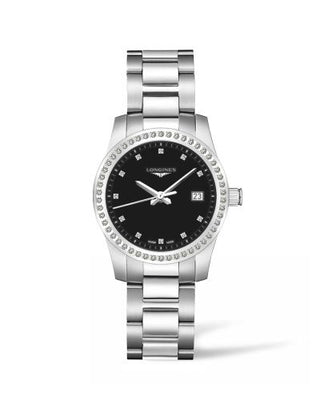 Longines - L3.400.0.57.6  Conquest Quartz 34 Stainless Steel - Diamond / Black