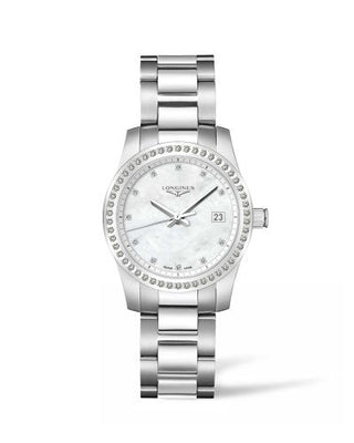 Longines - L3.400.0.87.6  Conquest Quartz 34 Stainless Steel - Diamond / MOP