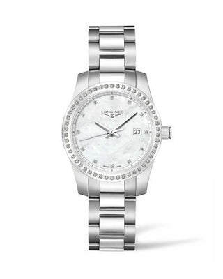 Longines - L3.401.0.87.6  Conquest Quartz 36 Stainless Steel - Diamond / MOP