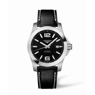 Longines - L3.658.4.56.0  Conquest Automatic 41mm Black Leather