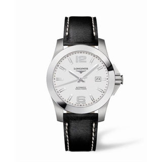 Longines - L3.658.4.76.0  Conquest Automatic 41mm Silver Leather