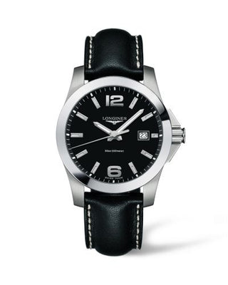 Longines - L3.659.4.58.3  Conquest Quartz 41mm Black Leather