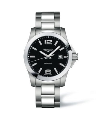 Longines - L3.659.4.58.6  Conquest Quartz 41mm Black